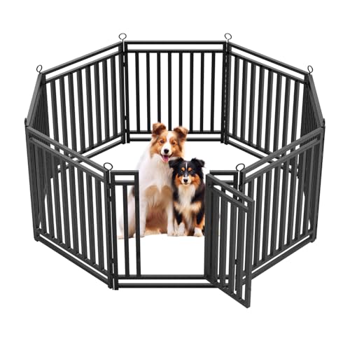 Thickened Indoor Dog Fence, 32" H, 8 Panels for Yard & Camping | Easy Setup, Flexible Layouts, Thickened Panels, Heavy-Duty, for Medium & Large Dogs and Farm Use, Patented - size: 32" height, style: 8 Panels