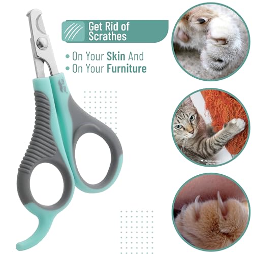 Mr. Pen- Cat Nail Clipper, Stainless Steel | Professional Sharp Cat Claw Trimmer for Small and Medium Cats, Pet Nail Clipper with Sturdy Non Slip Handle - color: Blue & Gray