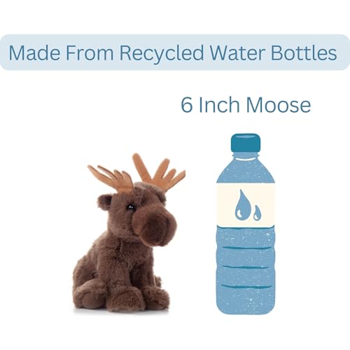 The Petting Zoo Moose Stuffed Animal Plushie, Gifts for Kids, Wild Onez Babiez Wildlife Animals, Moose Plush Toy 6 inches - color: Moose