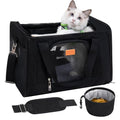 ROYPET Cat Carrier,Portable Pet Carrier Bag for Cats and Small Dogs,Foldable Soft-Sided and Scratch-Proof mesh Cat Bag Pet Carriers,Airline Approved Pet Carrier,Pet Travel Carrier Up to 15 Lbs,Black - color: Black