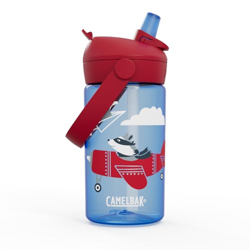 CamelBak Thrive Flip Straw Kids Bite Valve Water Bottle 14oz, Ariplane | Easy Drinking Kids Can MasterMess‑Reducing Design for ParentsLightweight and Durable BuildComfortable for Small Hands - color: Airplane Bandits