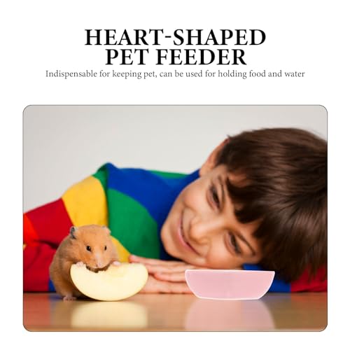 POPETPOP 3Pcs Hamster Food Bowl, Ceramic, Heart-Shaped Pet Feeder, Sufficient Quantity, Compact Size, Wide Application