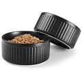 Non-Slip Ceramic Dog Bowls,6" Dog Food and Water Bowl Set with Silicone Base, 32oz/4cups Weighted Flip-Proof Pet Feeding Bowl for Medium Dogs (Medium,Black) - color: Black, size: 4 Cups