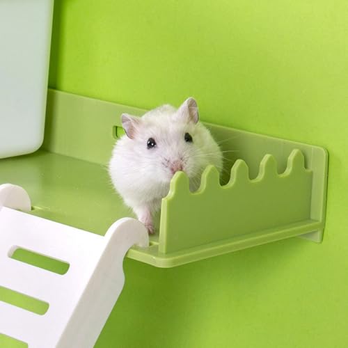 Hamster Play Platform, Plastic Hamster Platform with Ladder, Small Animals Standing Platform, Hamster Stand Platform Toys, Small Animal Cage Standing Platform for Guinea Pig - size: L Shape
