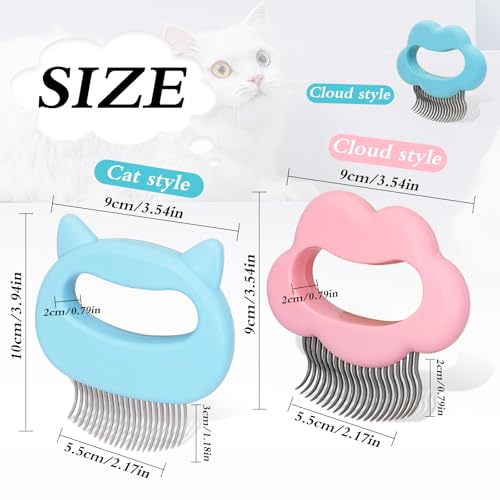 Pet Massage Comb, Cute Comfort Shedding Brush with Elasticity Curved Comb Teeth for Reducing Knots, Relaxing Deshedding Brush for Short Hair & Long Hair Pet Hair Remover (Blue)