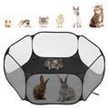 Pawaboo Small Animals Playpen, Black | Waterproof Small Pet Cage Tent, Strong Steel Wire Frame, Portable Outdoor - color: Black