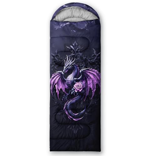 Camping Sleeping Bags Warm & Cool Weather Waterproof Backpacking Sleeping Bag All Seasons Camping, for Adult Kids Boy Girls Camping Gear Equipment, Traveling - color: A-Dragon1