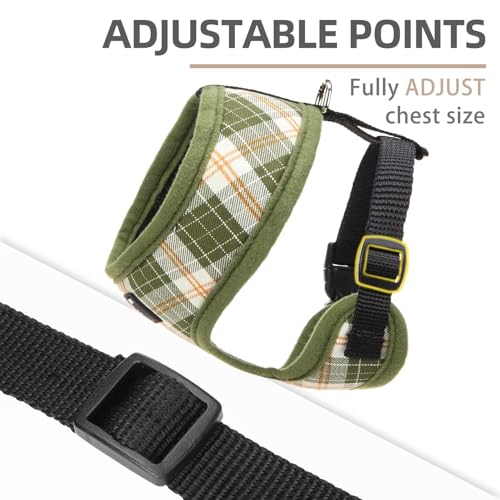 PUPTECK Soft Mesh Dog Harness and Leash Set Pet Puppy Cat Comfort Padded Vest No Pull Harnesses, Olive Green, S - color: Olive Green, size: S (NECK: 12", CHEST: 14"-18")