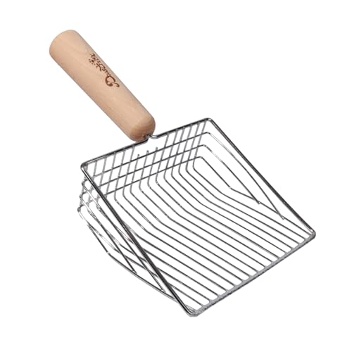 Cat Litter Scoop Metal Litter Scooper with Holder Cat Litter Scooper Kitty Litter Scoop Cat Poop Scooper Poop Scooper for Cat Litter Litter Box Scooper Metal