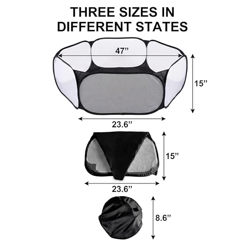 Small Animals Playpen, Portable Pop-up Open Interactive Pet Tent, Indoor Outdoor Fence for Rabbits, Guinea Pig, Hamster, Chinchillas, Kittens, Puppies
