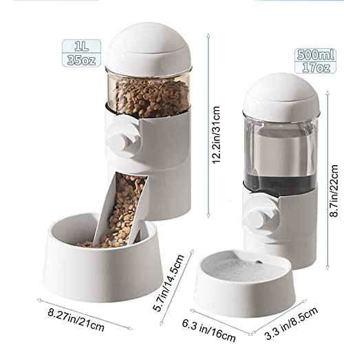 Pet Dog Cat Hanging Automatic Feeders Drinking Bowls, Auto Gravity Rabbits Feeder Water Set, Cage Pet Feeding Bowls Dispenser for Cats Dogs Puppy, Rabbit Hamsters Chinchilla Hedgehog (Green-Water) - color: Green-water