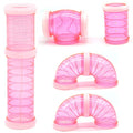 8 Pack Transparent Curved Pipe Pet Cage Tunnel Set - DIY Creative Connection Tunnel External Sports Tube for Mouse, Hamster, Rat and Other Small Animals - color: Pink