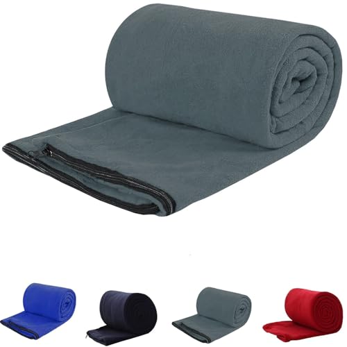 Fleece Sleeping Bag Liner, Sleeping Sack Adult Travel, Sleeping Bag Sheets, Lightweight Travel Camping Sheet, 71 in x 32 in, Unisex Adult - color: gray