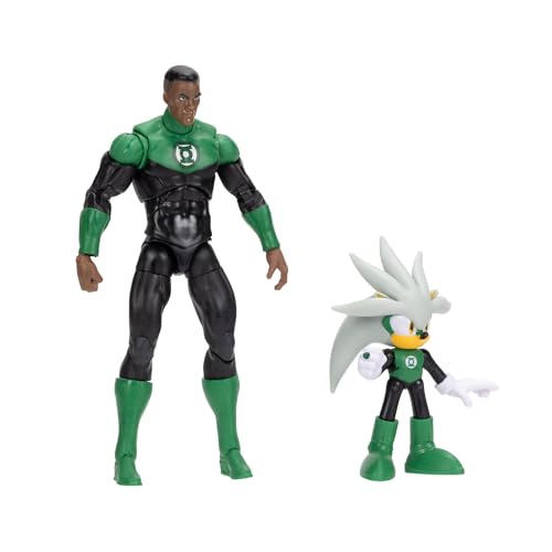 DC X Sonic the Hedgehog Silver as Green Lantern & Green Lantern 2.5/5-inch Figures Multipack - style: 5" Green Lantern with 2.5" Silver Green Lantern