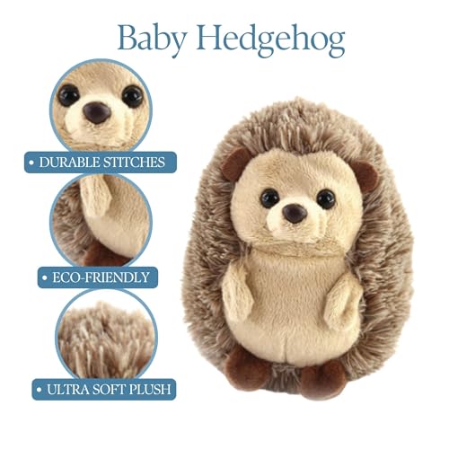 The Petting Zoo Hedgehog Stuffed Animal Plushie, Gifts for Kids, Wild Onez Babiez Wildlife Animals, Hedgehog Plush Toy 6 inches - color: Hedgehog