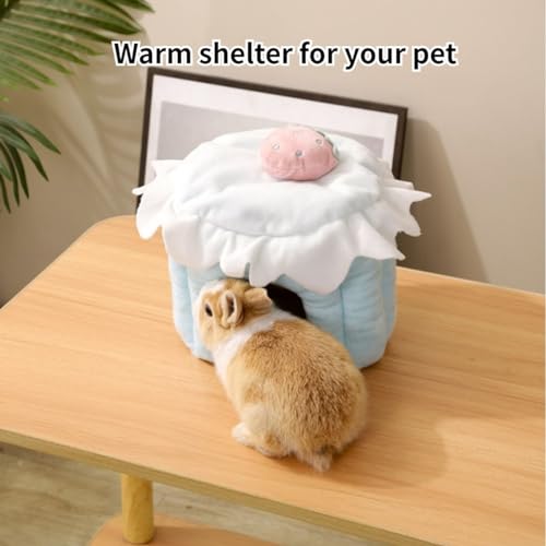 Cake Shaped Guinea Pig Hideout Tunnel, Cage Accessories for Bunny, Hamster, Chinchilla, Ferret, Rabbit and Other Small Pets (Blue,L) - color: Blue, size: L