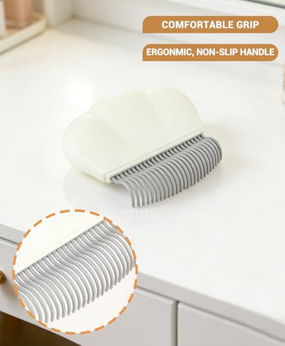 2-in-1 Pet Hair Removal Massaging Shell Comb, Soft Deshedding Brush for Cats & Dogs, Gentle Grooming Tool for Mats & Tangles (White) - size: Massaging Shell Comb