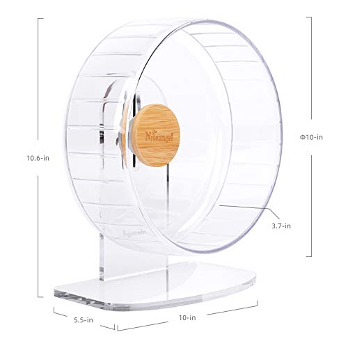 Niteangel Super-Silent Hamster Exercise Wheels with Pedometer- Quiet Spinner Hamster Running Wheels with Adjustable Stand for Hamsters Gerbils Mice Or Other Small pet