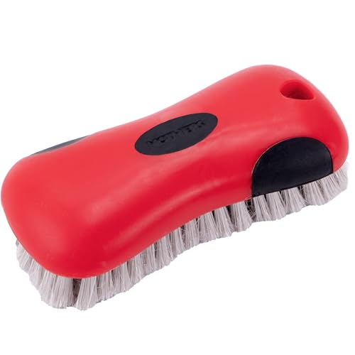 Mothers Soft Bristle Leather and Upholstery Car Cleaning Scrub Brush for Automotive, Home, Couch, Stain Remover, Red - style: Leather Brush