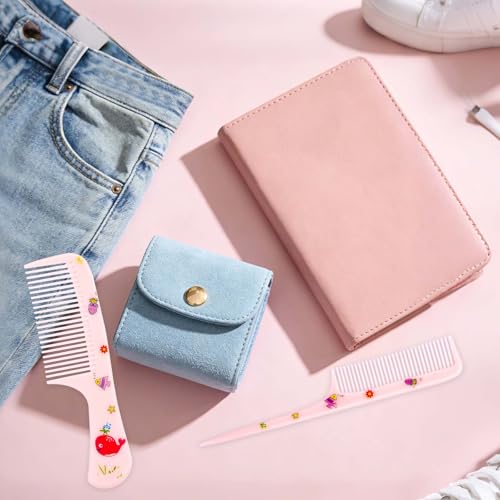 2pcs Baby Hair Comb Set, Pink Whale Mini Fine Tooth & Rat Tail Comb | Cute, Tiny, Small, Plastic, Parting Combs for Toddler Women Girls Kids All Hair Types, Hairbrush Tools Accessories - style: Whale