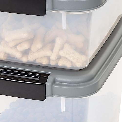 Amazon Basics 3-Piece Airtight Pet Food Storage Container Combo with Scoop, BPA Free, Removable Wheels, 33 QT + 12 QT - size: 45 QT (33 QT + 12 QT)