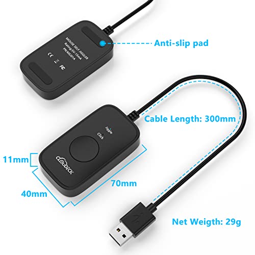 Mouse Jiggler Undetectable, USB Mover, Gaming Automatic Continuous Click Device, Plug & Play, Simulate Mouse Pointer Movement to Prevent PC Sleep