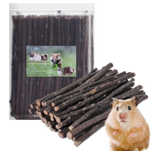 Natural Apple Wood Chew Sticks, Untreated Small Pet Chew Toys for Boredom Relief & Teeth Grinding, Suitable for Rabbits, Hamsters, Guinea Pigs & Chinchillas (300g) - size: 10.58 Ounce (Pack of 1)