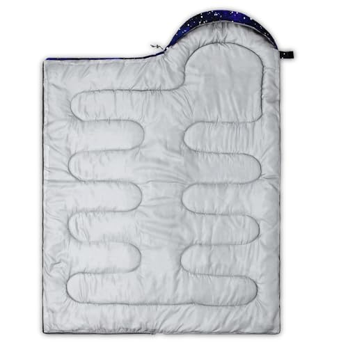 Sleeping Bags for Adults and Kids Backpacking Camping Sleeping Bags for Girls and Boys Lightweight Waterproof Cold/Warm 3-Season - color: Starry Purple Mushroom