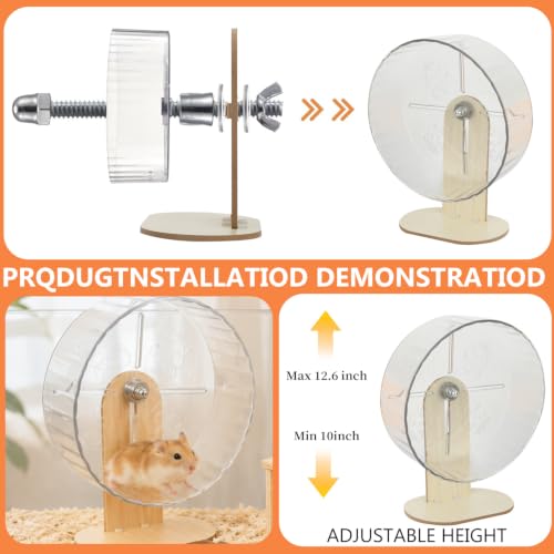 Hamster Cage Accessories & Habitat Set, Wooden Maze House, Adjustable Silent Wheel, Water Bottle Set, Wooden Bench，Sand Bath tub & Chew Toys, 20 Pcs Kit for Dwarf Hamster Gerbil Mouse (Upgrade) - size: Upgrade