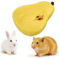 Hamster Food Bowl Ceramic, Cute Apple Pear Banana Shape Small Pet Feeding Dish, Easy to Clean Anti Flipping Guinea Pig Hamsters Food and Water Bowl, Small Animal Bowls for Dwarf, Parrots (Pear) - color: Pear