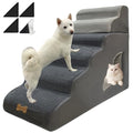 dog stairs for small dogs to 30 inches high beds, 6 step dog ramp stair for 18-36 inches couch-bed,pet stairs for small old meduim large dogs cats,Non-Slip balanced 6 tiers ladder,75 pounds Studry 33D