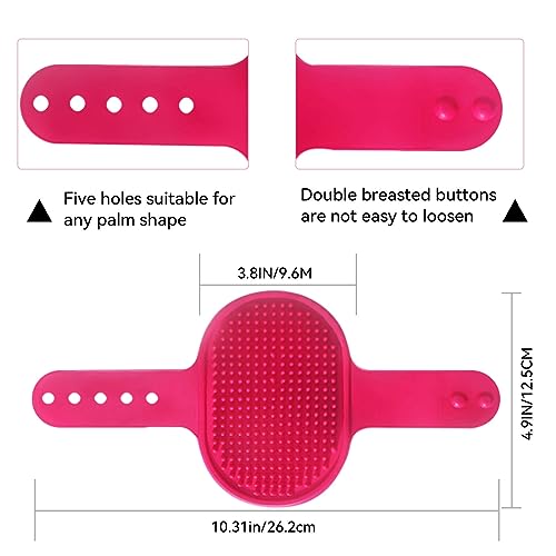 Dog Grooming Brush，Pet Shampoo Massage Bath Brush Comb with Adjustable Loop Handle for Grooming Short and Long Hair Cats and Dogs, 2pcs(Tapered brush head, Blue+Green)