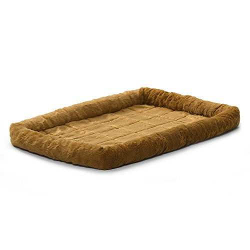 MidWest Homes for Pets QuietTime Dog Bed - Cinnamon Faux Fur Bolster, Ultra-Soft and Machine Washable, Fits 48-Inch Crates and Carriers, for Extra-Large Breed Dogs - color: Cinnamon, size: 48 Inch