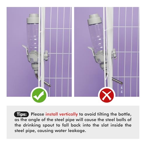 Vannon Dog Crate Water Bottle, 34oz Top-Fill Pet Water Dispenser, Grey | kennel water bottle helps keep pets hydrated longer with fewer refills and easy daily care. - color: Grey, size: 34oz