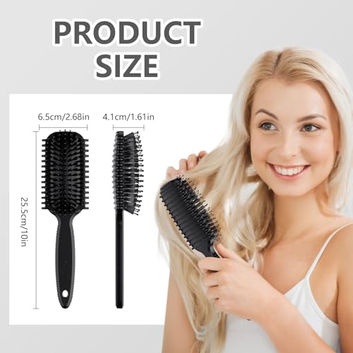 Curl Defining Brush, Curly Hair Brush, Slick Back Hair Brush, For Combing and Shaping Curls in All Hairstyles to Reduce Pulling (Black) - color: Black