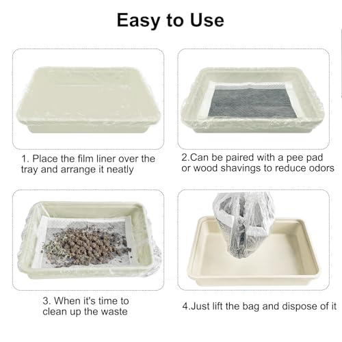 50 Pcs Disposable Rabbit Cage Liner Litter Box Liners Pet Tray Film Bags | Quick Cleanup Leak-Proof Small Animal Toilet Plastic Film Cover for Guinea Pig Bunny Bird Chinchilla - size: Micro