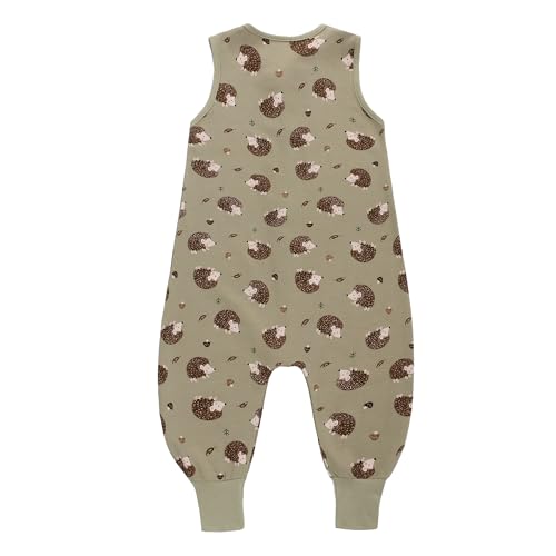 Miracle Baby Sleep Sack with Feet, 0.5 TOG 100% Cotton Wearable Blanket with Legs, Sleeveless Sleeping Bag for Babies(2 Pack) - color: Deer + Hedgehog, size: S (6-18 Months)