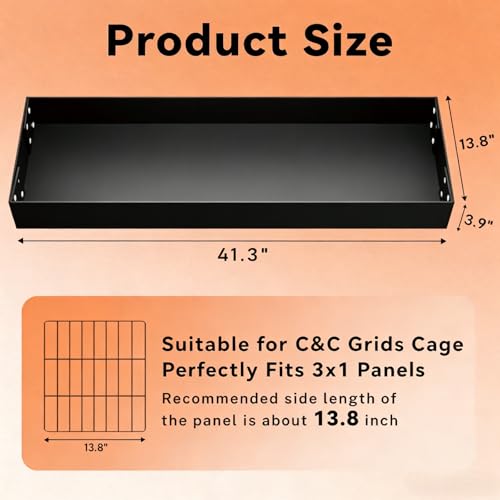 STILLCOVE 2Pcs Guinea Pig Cage Liner, Foldable Corrugated Plastic Base Tray | 2 x 3 Panel Size Bottom, Rabbit Bunny Pee Pads, Bird Mat, Small Animals Chinchilla Ferret Rat Hedgehog Hamster Mouse Squirrel - size: M - 41.3" × 13.8" × 3.9"