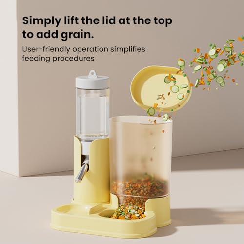 2 in 1 Hamster Water Bottle, Automatic Feeder, No Drip Small Animal Water Dispenser Food Bowl for Syrian Dwarf Hamsters, Gerbils, Mouse, Hedgehog, Hamster Cage Accessories (Green) - color: Green