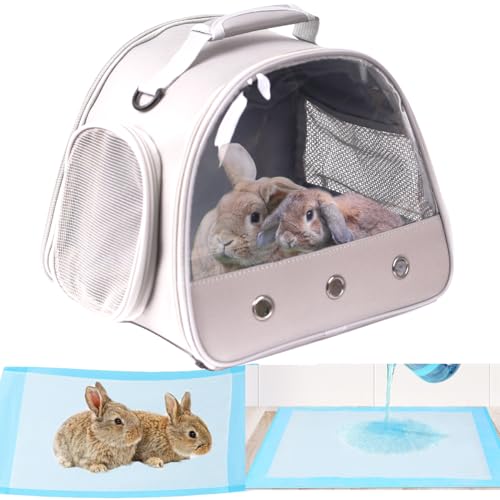 Pet Travel Carrier with Absorbent Pad Set, Pee Pad with Leak-Proof Quick-Dry Design for Bearded Dragon,Portable Guinea Pig Bag for Sugar Glider,Hedgehog,Rat,Bunny,Rat,Outdoor Used - color: Grey