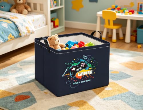 Rectangular Baby Kids Storage Basket for Home Kitchen Girls Cute Toy Storage Bin Organizer Shelf Book Room Decor(Game) - color: Game