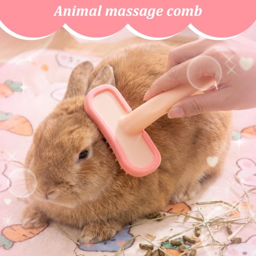2Pcs Soft Silicone Small Animal Massage Comb Rabbit Brush | Practical Bunny Brush for Grooming, Bunny Grooming Kit, Small Pets Brushes for Rabbits, Cats, Dogs, Kittens & Puppies