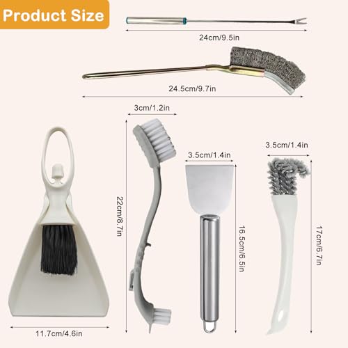 6 PCS Bird Cage Cleaning Kit Stainless Steel Scraper Fork Wire Brush Dustpan Set for Pet Cage