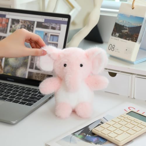 PEACH CAT Elephant Stuffed Animal Cute Plushies Small Plush Toys Gifts for Kids Pink (Squeaky) - style: Elephant