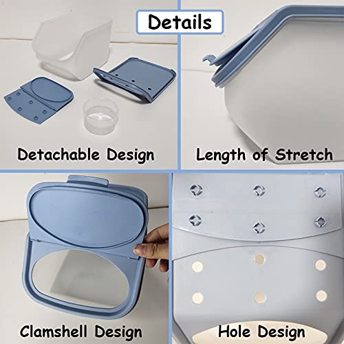 PINVNBY Chinchilla Sand Bath Box Gerbil Bathroom Transparent Totoro Plastic Sand Bath House with Sand Cup Cage Accessories for Guinea Pig Hedgehog Squirrel and Other Small Animals - color: blue