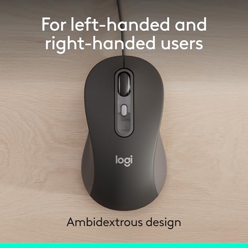 Logitech Signature Wired M520 L Optical Mouse for Business - Graphite | For Business, Optical, Plug-and-Play, Windows, Mac, Chrome, PC, Laptops