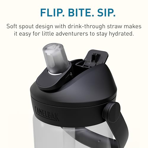 CamelBak Thrive Flip Straw Kids Water Bottle with Bite Valve, Tritan Renew Design for School and Travel, 14oz, Clear - color: Clear