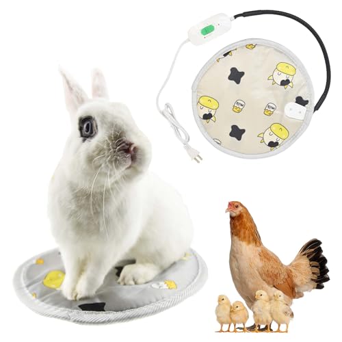 Chicken Heating Pad,Small Animal Rabbit Guinea Pig Heated Bed Mat,Grey | Fire Retardant;With Chew Resistant Steel Cord;Guinea Pig Squirrel Hedgehog Chinchilla Winter Warm Heated Bed Mat - color: Grey