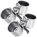 Tioncy 2 Pcs Clip on Water Bowl for Birds Parrot Feeding Double Cups Dishes Hanging Stainless Steel Food Water Bowls with Clip Pet Animal Feeder Cup Holder for Cage Coop Perches Play Stand Accessories