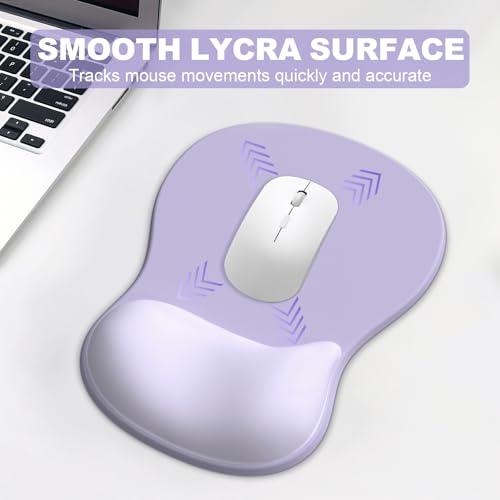Ergonomic Mouse Pad with Wrist Rest and Keyboard Wrist Rest, Gel Mousepad | Wrist Rest for Computer Keyboard, Pain Relief, Non-Slip PU Base, Mouse Pad with Wrist Support for Gaming, Office, Purple - color: Purple